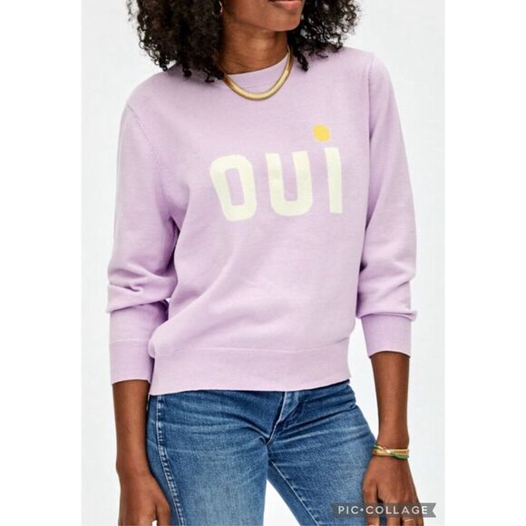 NWOT CLARE V. OUI COTTON SWEATER - LAVENDER, small $225 D12 - Picture 1 of 9